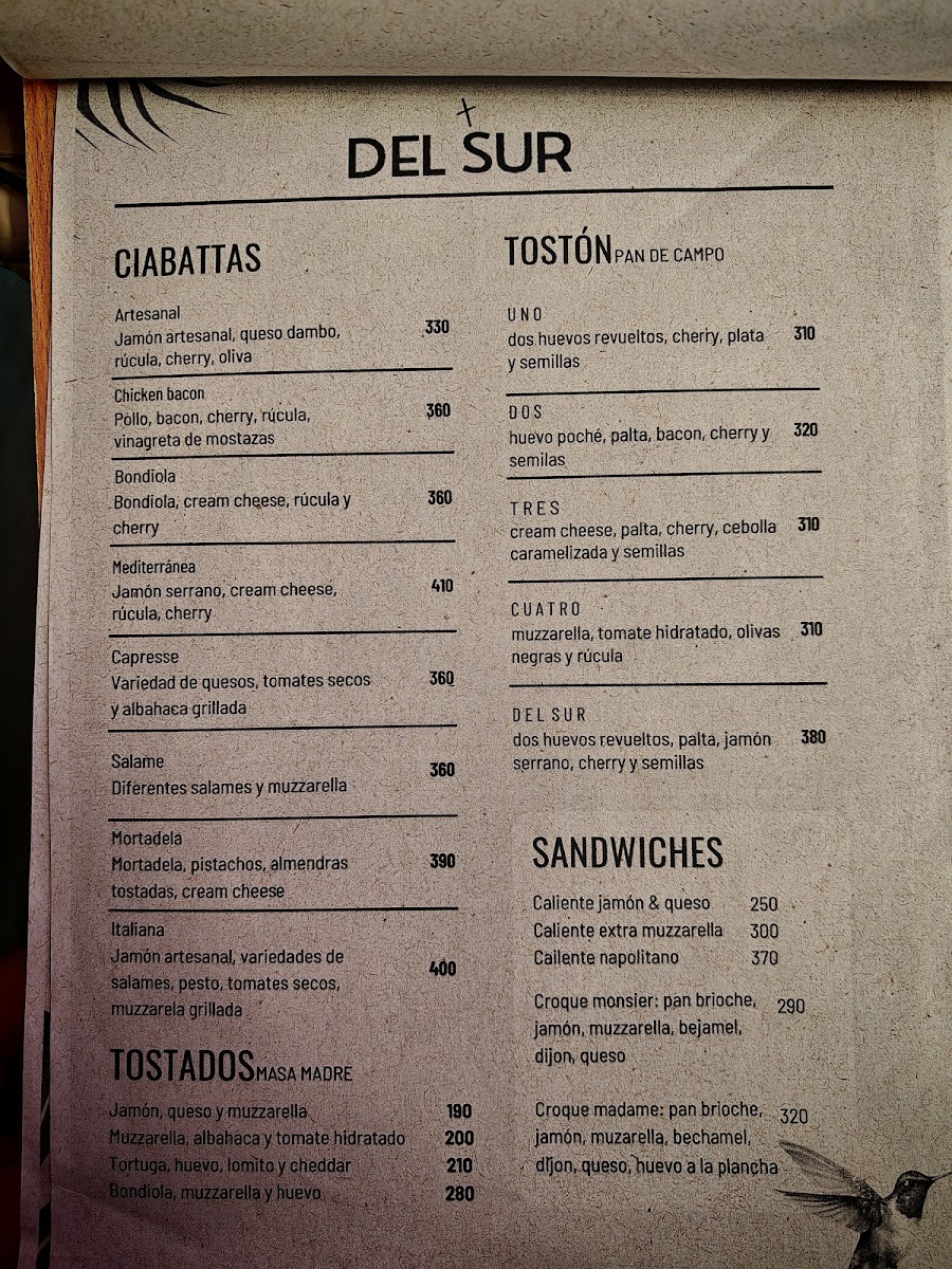 Menu Del Sur Bakery-1